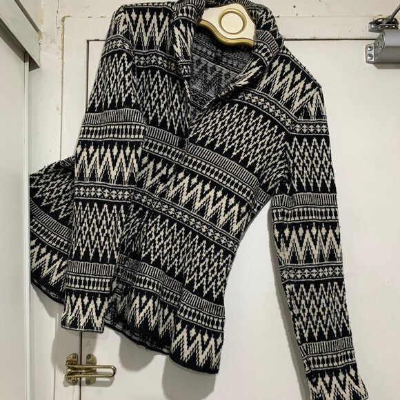 LAUREN RALPH LAUREN KNIT WOOL BLEND PRINT SHAWL SWEATERS SIZE L - Picture 10 of 15